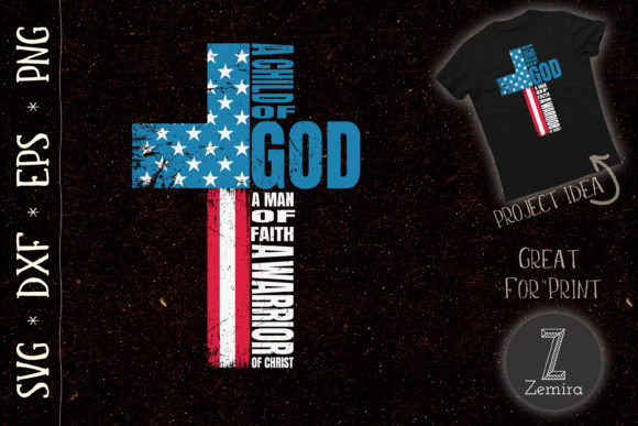 Faith Cross Flag Graphics for T-Shirt Designs
